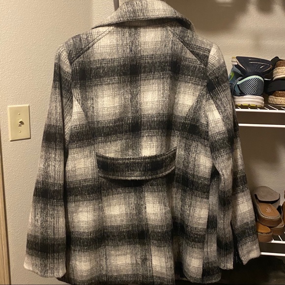 White and Black Pea Coat - Picture 5 of 6